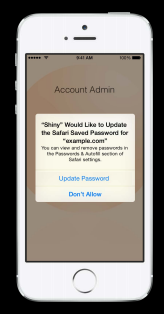... would like to update the Safari Saved Password for 'example.com'