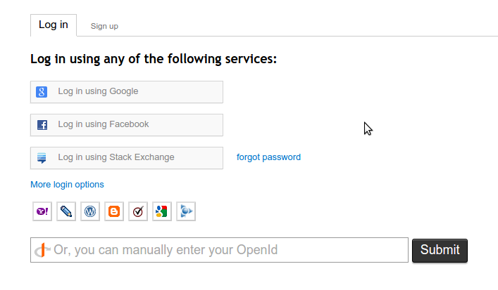 Stack Overflow has a _lot_ of federated sign-in options.